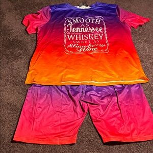 Colorful Ombré Smooth as Tennessee Whisky Short sleeve t & Shorts Set Womans XL